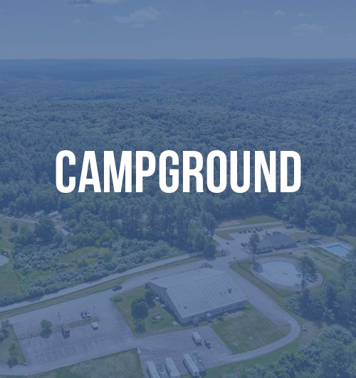 aerial view of campground with text overlay "campground"